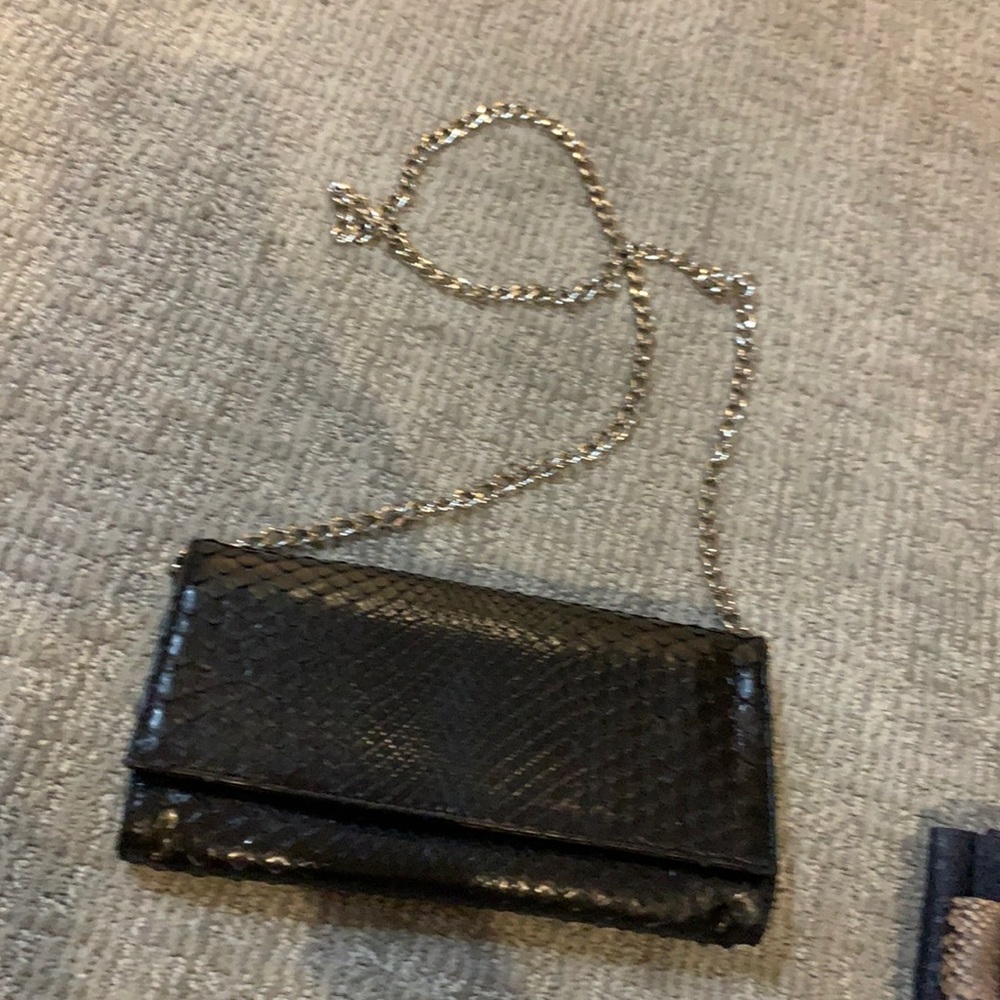 Black snake skin purse